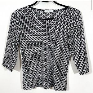 Nara Maglie 3/4 sleeve geometric top